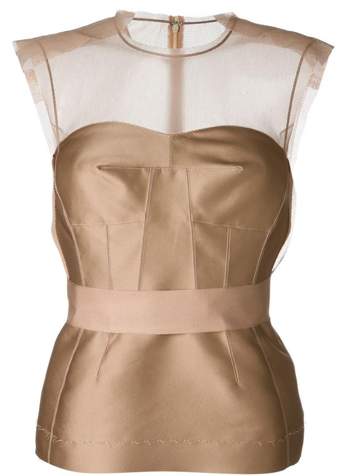 Lanvin Sheer Panel Bustier Top