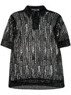 Jil Sander Knitted Polo Top - Black