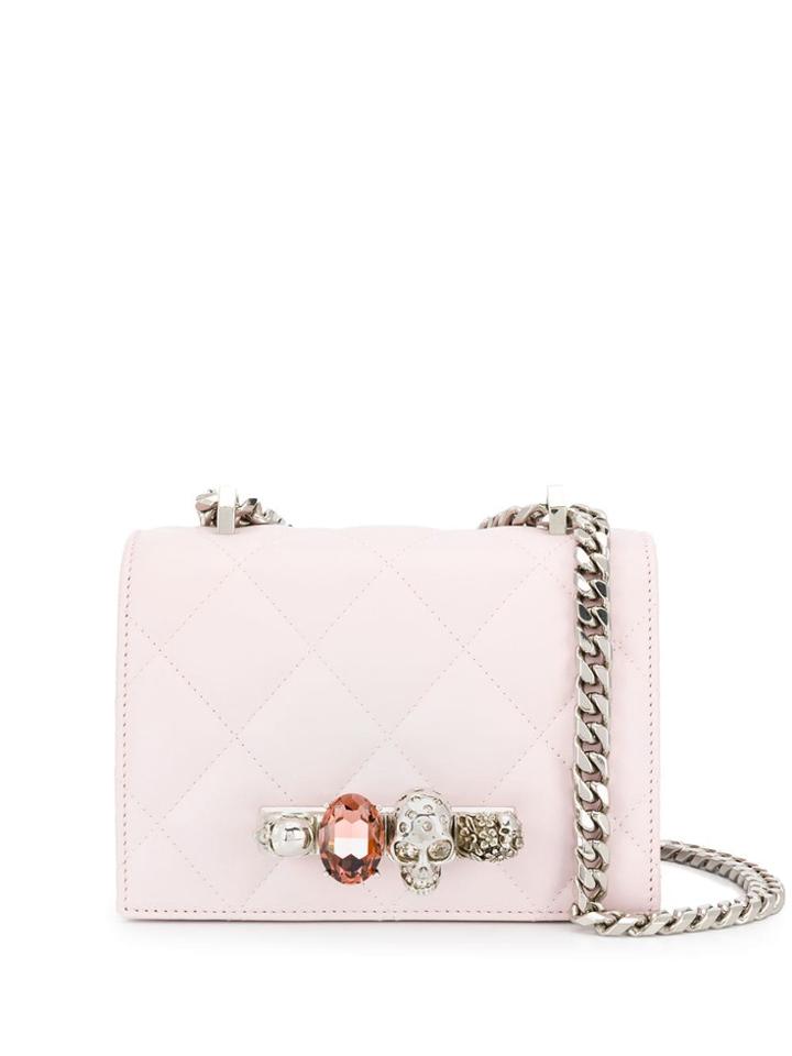 Alexander Mcqueen Jewelled Shoulder Bag - Pink