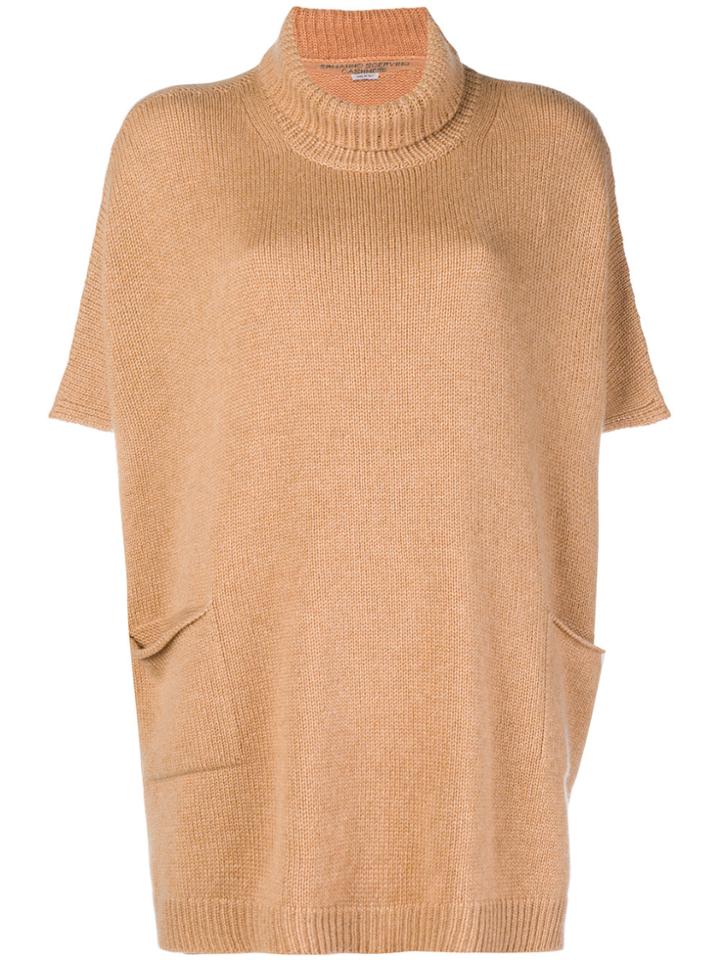 Ermanno Scervino Short-sleeve Roll Neck Sweater - Nude & Neutrals