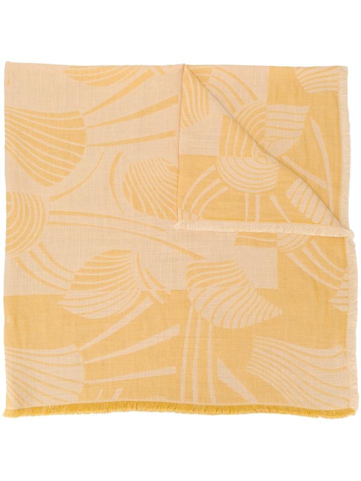 Closed Printed Scarf - Yellow