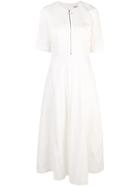 Partow Zip Neck Long Dress - White