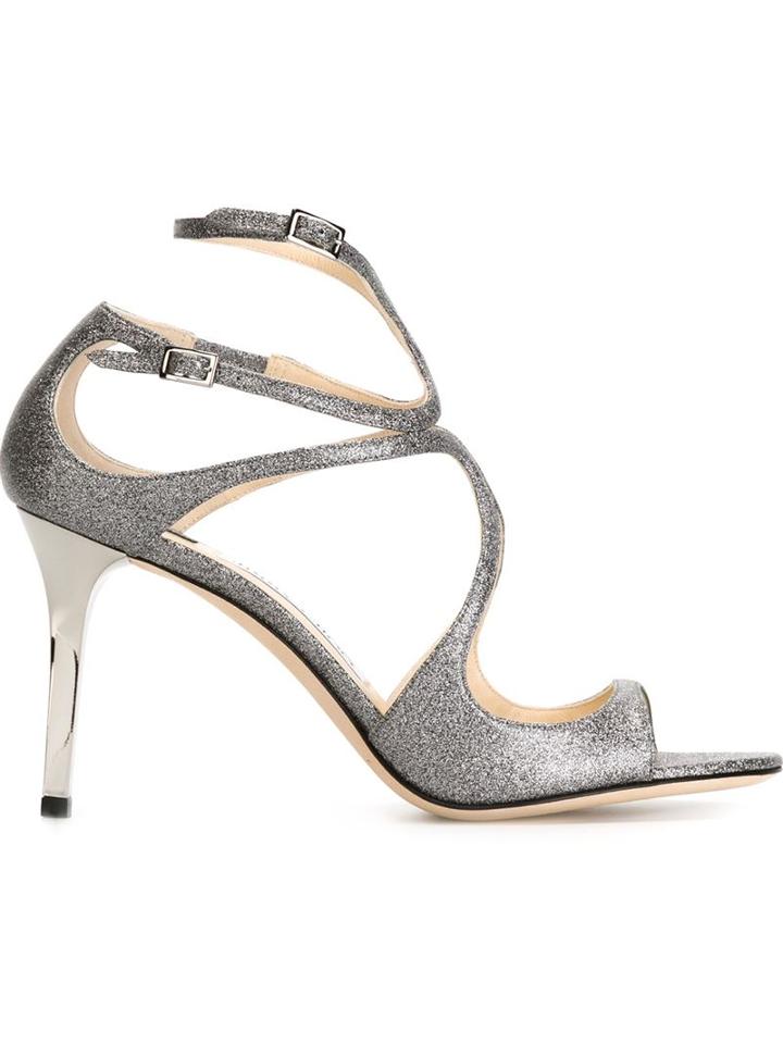 Jimmy Choo Ivette Sandals, Women's, Size: 41, Grey, Leather