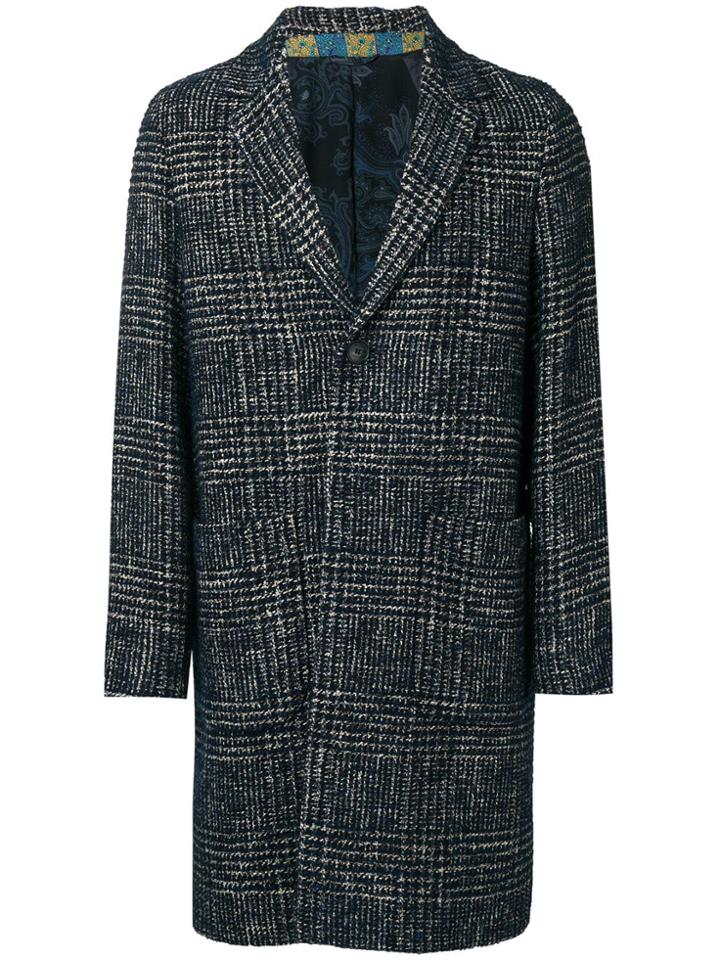 Etro Checked Coat - Blue