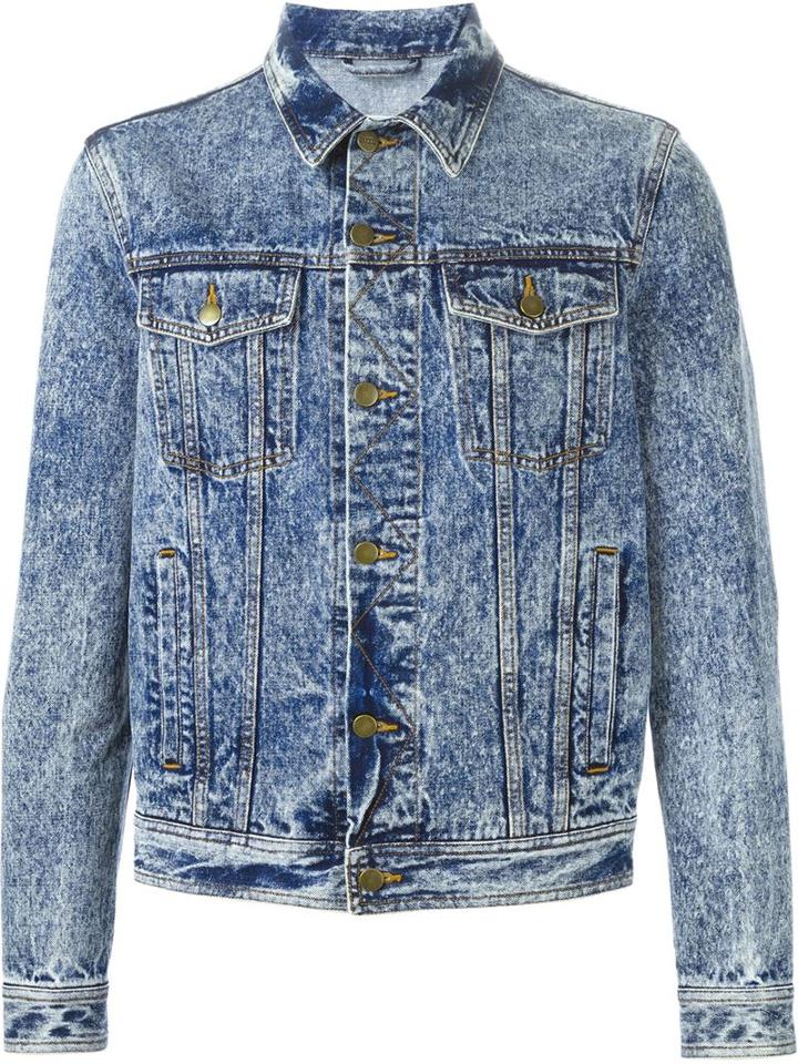 Ami Alexandre Mattiussi Washed Denim Jacket, Men's, Size: Medium, Cotton