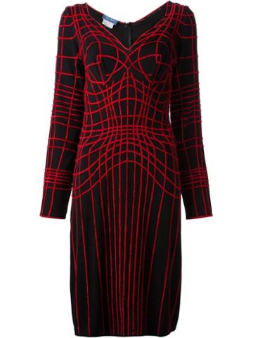 Thierry Mugler Vintage Web Embroidered Dress