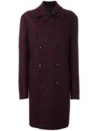 Etro Single Breasted Coat, Men's, Size: 50, Red, Silk/calf Leather/polyamide/alpaca