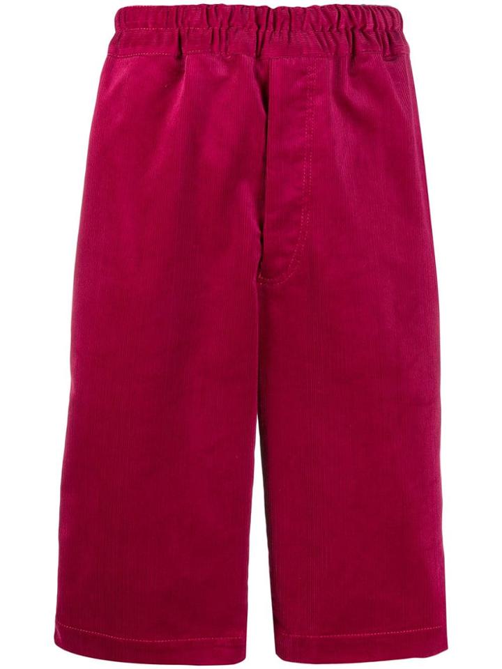 Comme Des Garçons Shirt Ribbed Knee-length Shorts - Pink