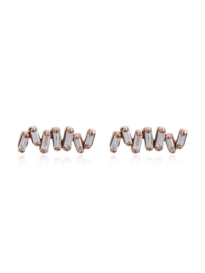Suzanne Kalan Rose Gold And Diamond Fireworks Post Earrings - Pink &