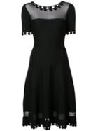 Oscar De La Renta Paneled Knit Dress - Black