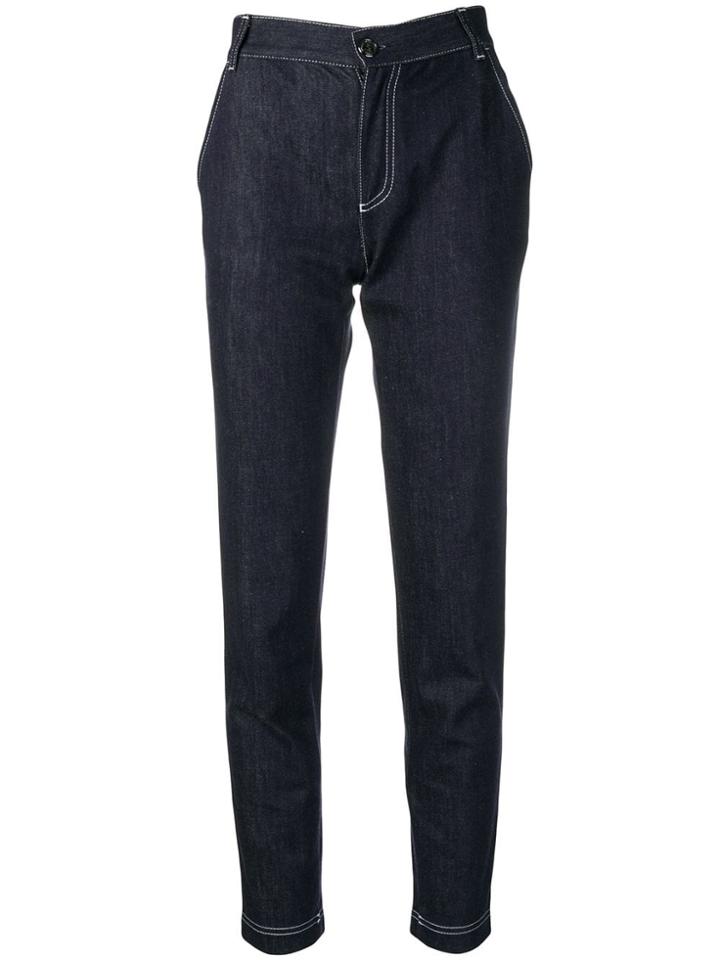 Fendi Contrast Stitch Jeans - Blue