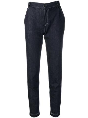 Fendi Contrast Stitch Jeans - Blue