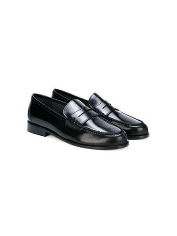 Prosperine Kids Leather Slip-on Loafers - Black
