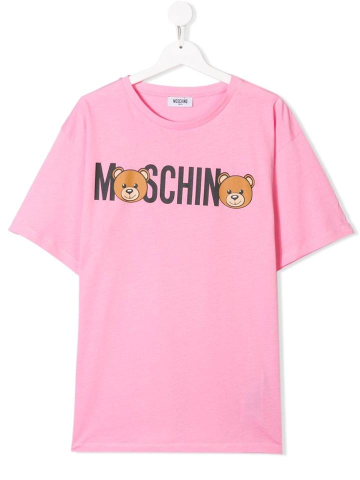 Moschino Kids Teen Bear Logo T-shirt - Pink