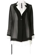 Taylor Contrast Sheen Cover Blazer - Black