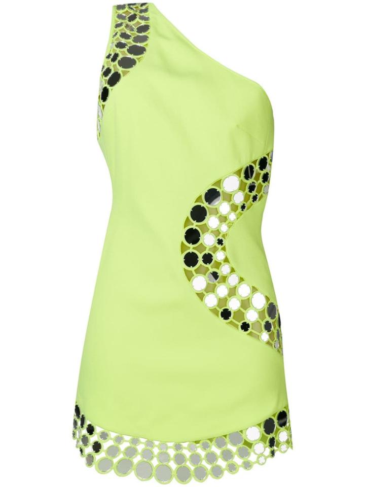 David Koma Circles Detail One Shoulder Dress - Yellow