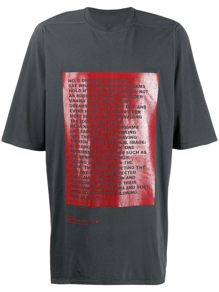 Rick Owens Drkshdw Traume Slogan Print T-shirt - Grey