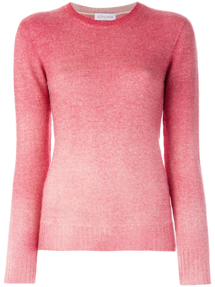 Agnona Gradient Crew Neck Jumper - Pink & Purple