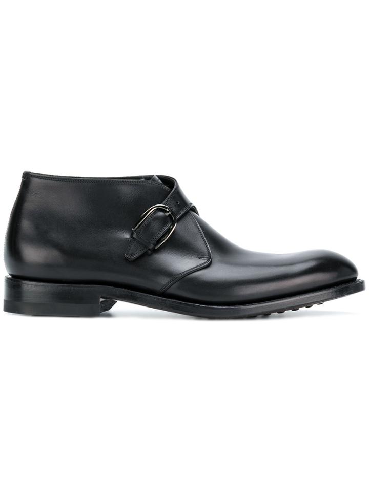 Salvatore Ferragamo Monk Strap Booties - Black