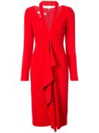 Oscar De La Renta Ruffled Midi Dress - Red