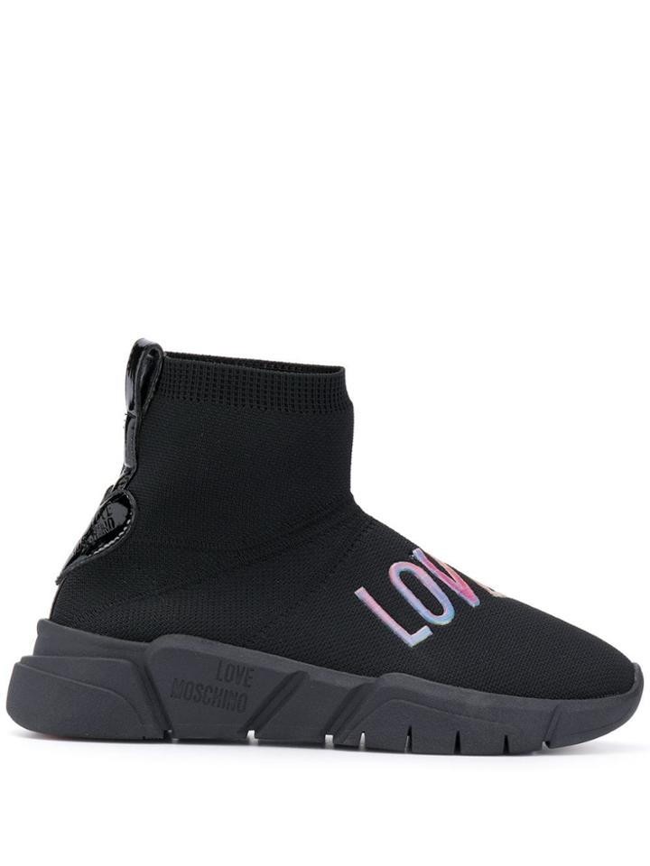 Love Moschino Logo Scuba Sneakers - Black