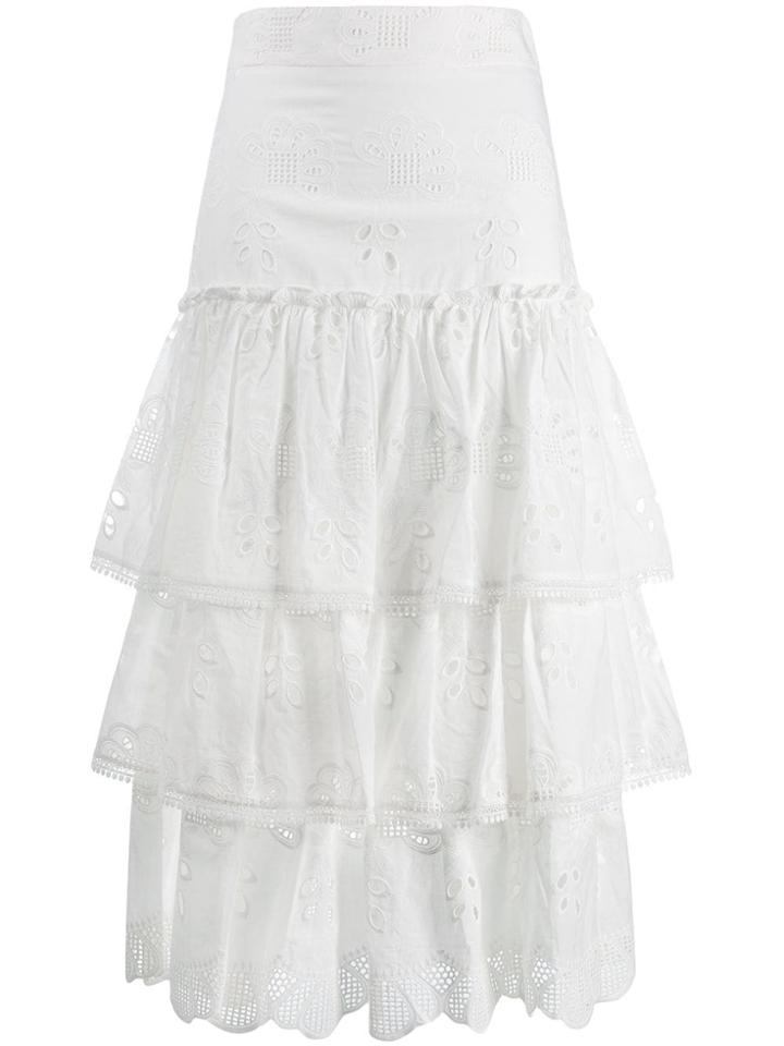 Alexis Broderie Anglaise Ruffed Skirt - White
