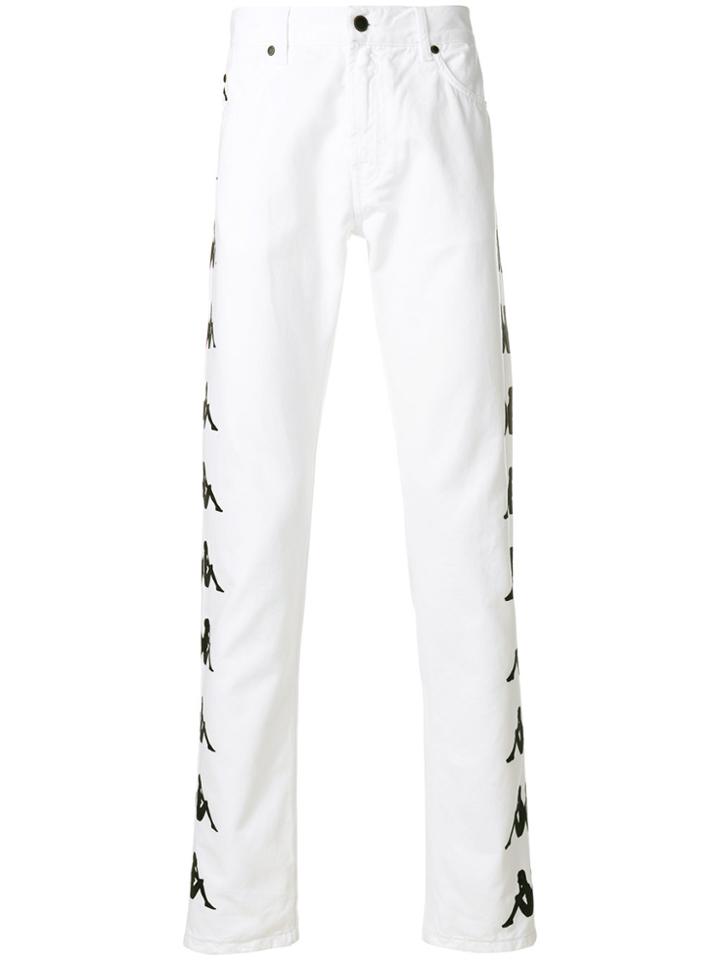 Paura Paura X Kappa Ali Straight Leg Trousers - White