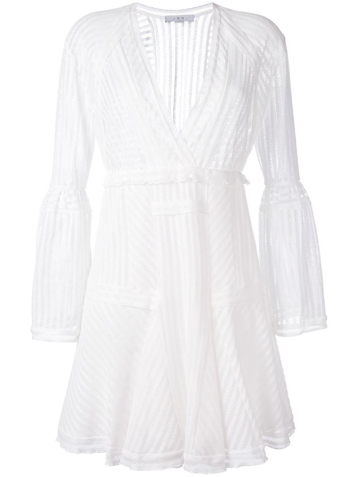 Iro Wrap Front Dress, Women's, Size: 38, White, Cotton/polyamide/spandex/elastane
