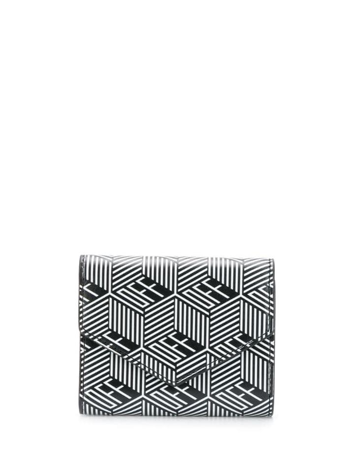 Off-white Geometric Print Mini Wallet - Black