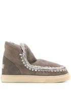 Mou Lined Interior Ankle Boots - Grey