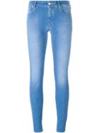 Jacob Cohen Embroidered Logo Skinny Jeans, Women's, Size: 27, Blue, Cotton/polyester/spandex/elastane