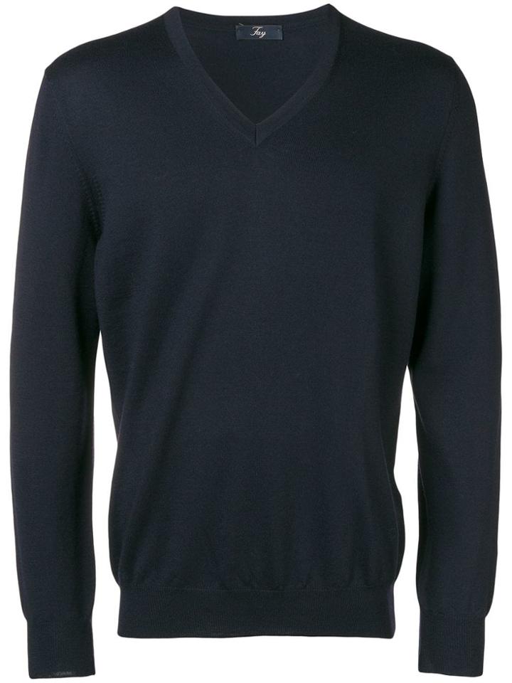 Fay V-neck Sweater - Blue