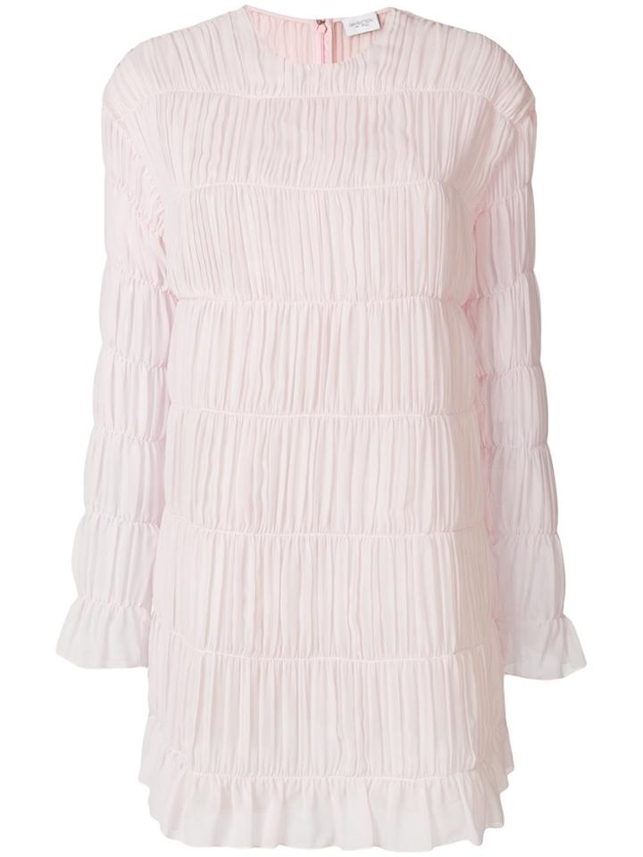 Giambattista Valli Pleated Long Line Blouse - Pink & Purple