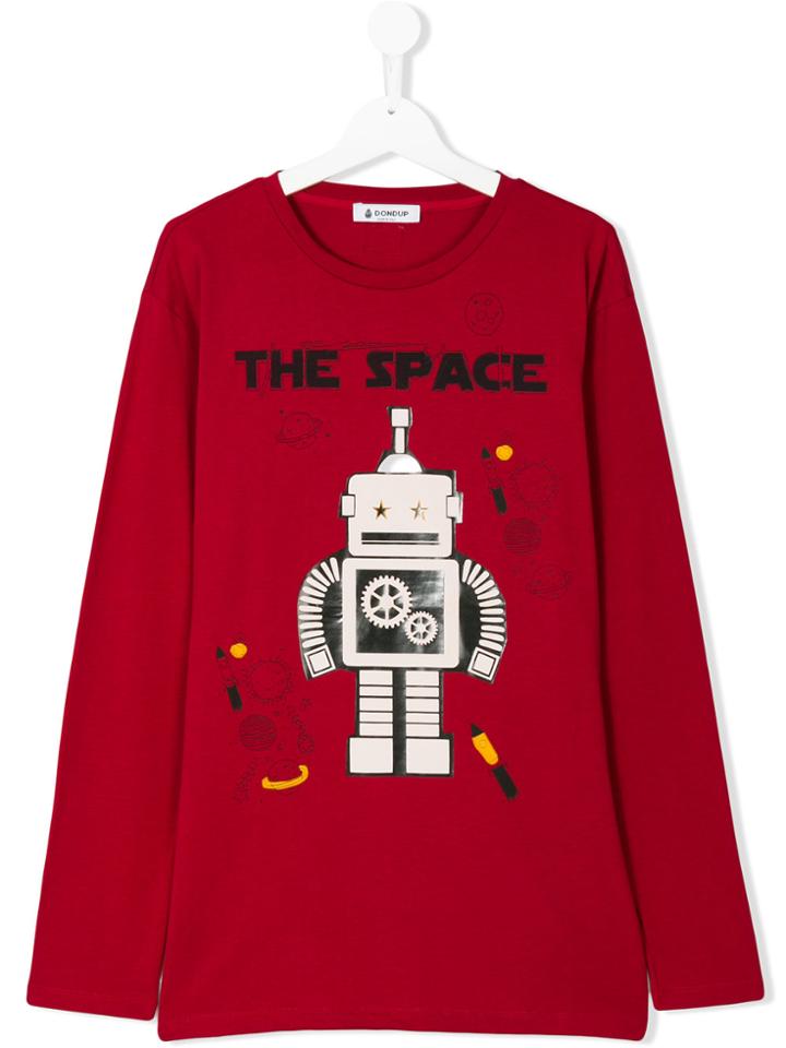 Dondup Kids Teen Robot Print Top - Red
