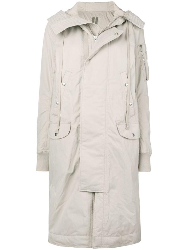 Rick Owens Drkshdw Long Parka Coat - Nude & Neutrals