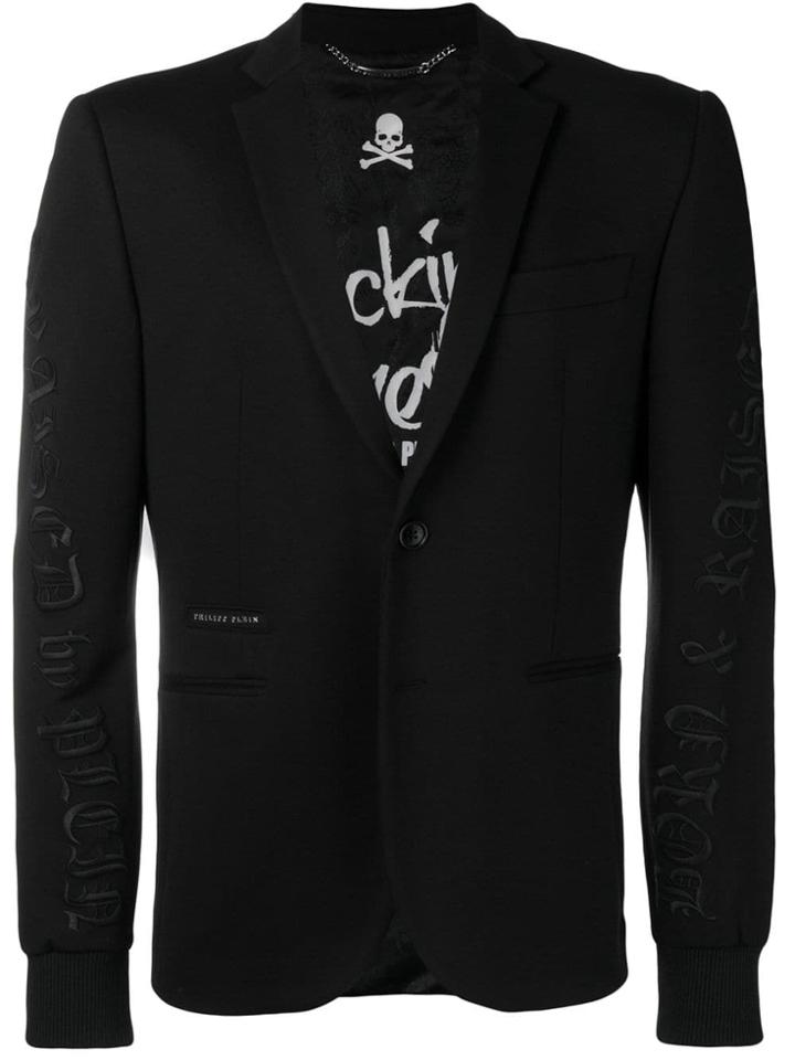 Philipp Plein Jersey Formal Blazer - Black