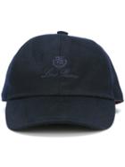 Loro Piana Embroidered Logo Cap, Men's, Size: Large, Blue, Cashmere/wool