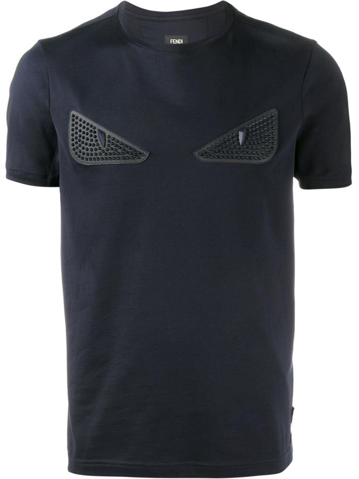 Fendi Bag Bugs Studded T-shirt - Blue