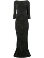 Talbot Runhof Lamé Fitted Gown - Black