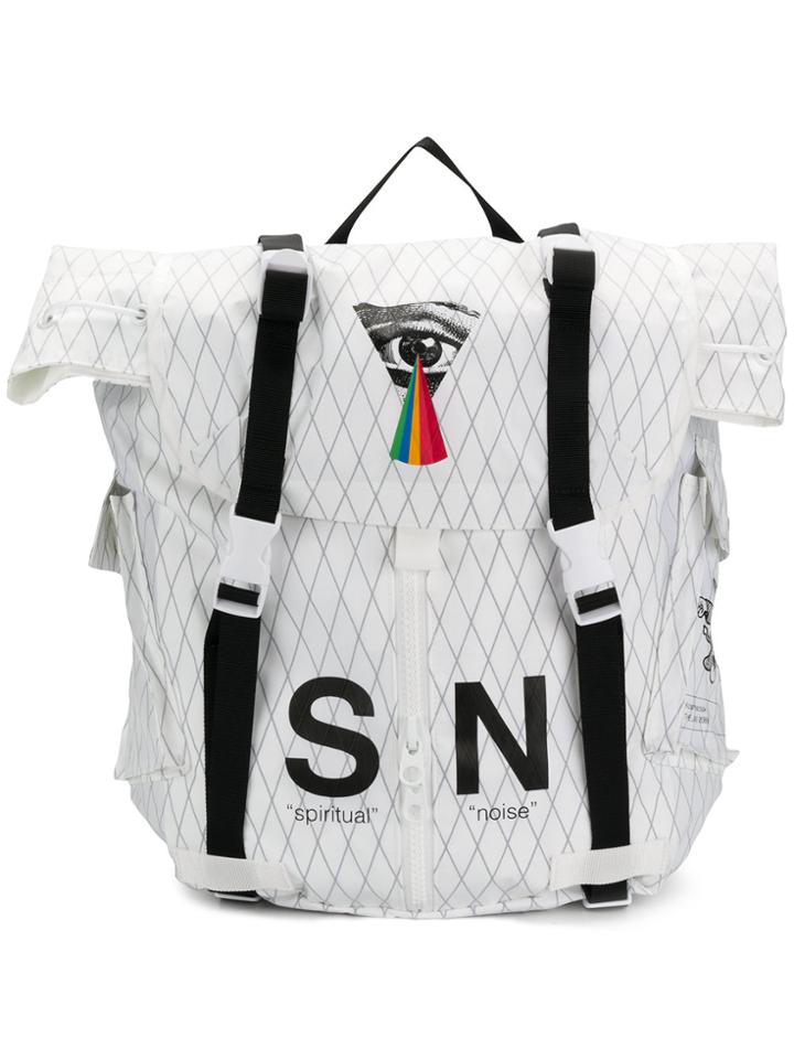 Undercover S N Printed Square Backpack - White