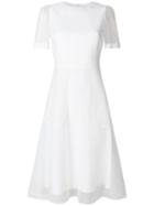 Givenchy Organza Overlay Flared Dress - White