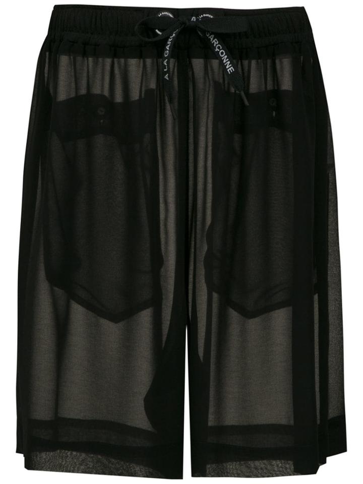 À La Garçonne Chiffon Shorts - Black