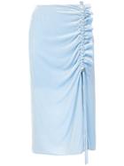 Cédric Charlier Asymmetric Ruffle Skirt - Blue