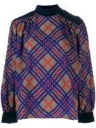 Yves Saint Laurent Pre-owned 1970's Check Pattern Top - Blue