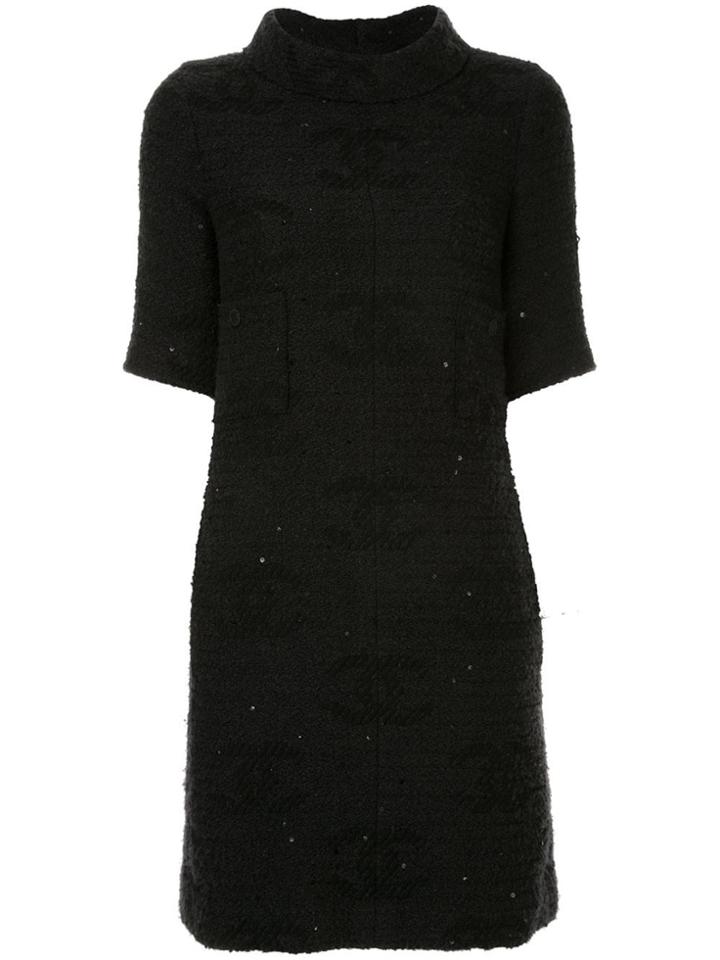 Chanel Vintage Wide Funnel Neck Dress - Black