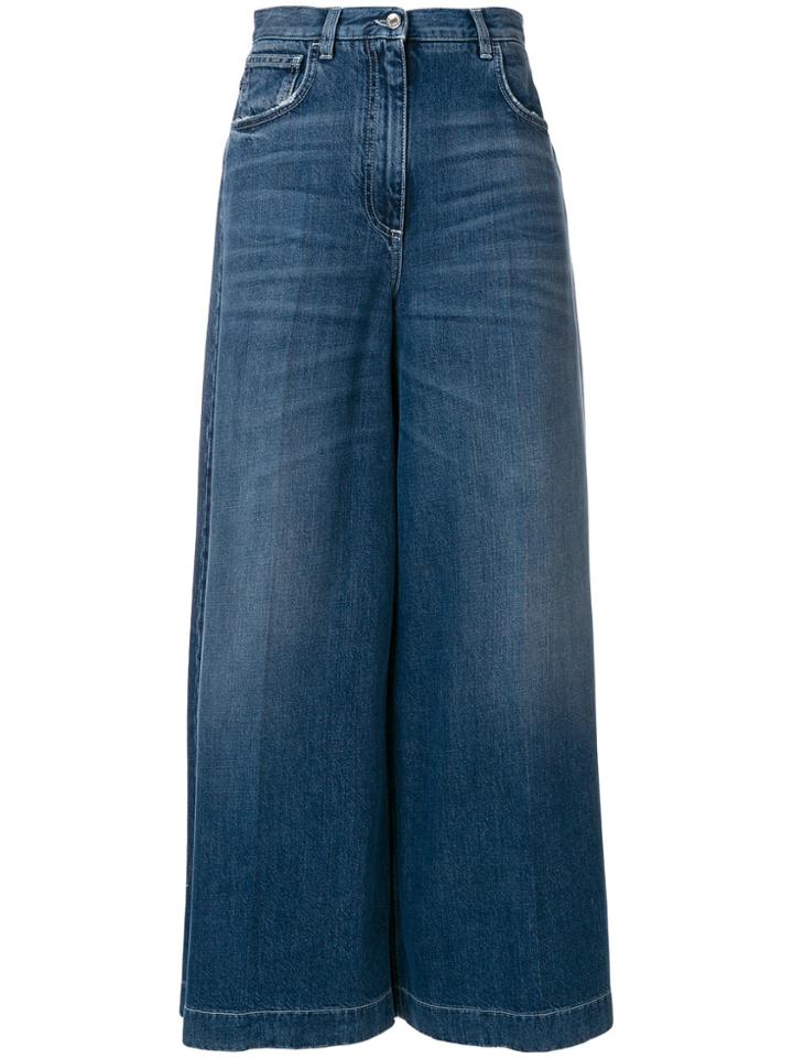 Dolce & Gabbana High Rise Wide Leg Jeans - Blue