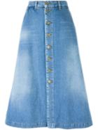 7 For All Mankind A-line Denim Skirt, Women's, Size: 29, Blue, Cotton
