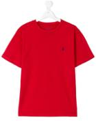 Ralph Lauren Kids - Embroidered Logo T-shirt - Kids - Cotton - 14 Yrs, Red