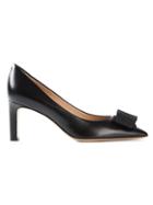 Salvatore Ferragamo Mimi Pumps, Women's, Size: 9, Black, Calf Leather/lamb Skin