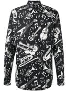 Dolce & Gabbana - Musical Instruments Shirt - Men - Cotton - 41, Black, Cotton